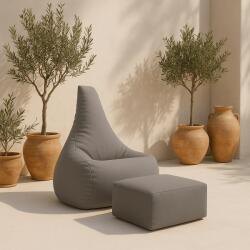MeowBaby® Puf premium copii cu suport picioare meowbaby tearo outzy taupe , sako bag outdoor indoor pentru relaxare si joaca
