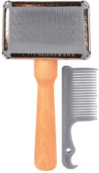 TRIXIE Perie Soft Cu Pieptene De Curatat, Maner Lemn, 6x13 cm, 2353