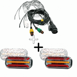 Fristom Pachet iluminare remorca FT-230 NT COF LED DI BAJONET + FT-230 NT PM LED DI BAJONET , triple + cablaj 12m, 13Pini (FT-230 NT LED + VI-120-100)