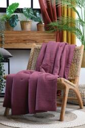 MoftX Pătură Coline 180X220 Cm, Culoare Visiniu, 100% Bumbac (P3C798010) Patura
