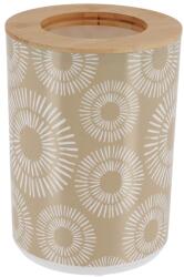  Coș Gunoi Plastic Capac Bambus Design Spirale 5L - Crem | Coșuri De Gunoi Baie (6574N785) Cos de gunoi
