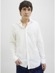 JACK & JONES Cămașă Bărbați Mânecă Lungă Din In Linie Îngustă Albă 12268964 (12268964)