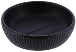  Săpuniera Ceramică Rotundă Striatii - Neagră (64167108)