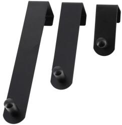  Set 3 Cârlige De Usa Otel - Negru | Cuiere Baie Set (9690108)
