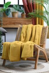 MoftX Patura Coline 180x220cm, Culoare Mustar, 100% Bumbac (P3C798005) Patura