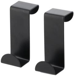  Set 2 Cârlige De Usa Otel - Negru | Cuiere Baie Set (9691108)