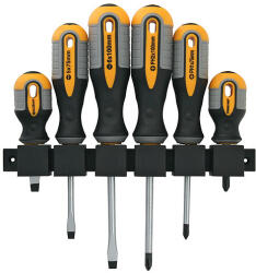 Strend Pro Csavarhúzókészlet, Strend Pro SDX72-106, fekete/szürke, 6 db, lapos: 3 db, PH1: 1 db, PH2: 2 db, tartó: 1 db (TC2250189)