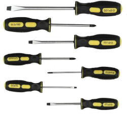 Strend Pro Csavarhúzókészlet, Strend Pro SD0004, fekete/sárga, 7 db, lapos: 4 db, PH: 3 db (TC2250001)