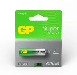 GP Batteries Battery (AA) Alkaline SUPER LR6/AA, 4 darab, 1.5V (GP15AETA21-2GSB4)