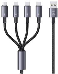 USAMS Cablu de date Usams SJ739US, USB-A la 2xUSB-C / Lightning / MicroUSB, 15W, 5A, 480Mbps, 1.2m, Negru (6958444992297)