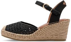 Tamaris Tamaris, Telitalpú espadrilles, Koptatott fekete, Antracitszürke, Krémszín, 38 (1-29610-42-0A1-38)