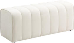 HOMCOM Modern hálószobai pad, kárpitozott pad fa vázzal, teherbírás akár 220 kg, lábtartó, krémfehér (83D-089V00CW)
