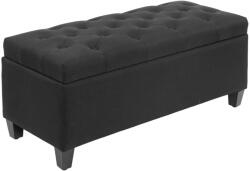 HOMCOM Tárolós pad, komód, vászonhatású poliészter, kaucsukfa, fekete, 100 x 40 x 44 cm (838-166V00BK)
