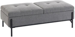 HOMCOM Ágyneműtároló pad/ágypad 2 rekesszel, zsanéros fedéllel és extra vastag párnázattal, 117 x 50 x 44 cm (838-626V00GY)