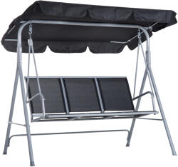 Outsunny Balansoar de Gradina Outsunny cu 3 Locuri din Metal, 171x108x154cm | Aosom Romania (84A-059BK)