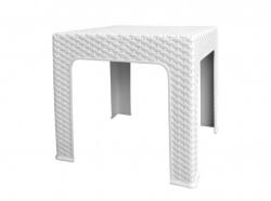 Megaplast BISTRO műanyag asztal, műrattan hatású, 42, 5 × 42, 5 × 42 cm, fehér színben