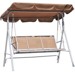 Outsunny Balansoar de Gradina 3 Locuri Schelet in Metal Maro 171x108x154cm | Aosom Romania (84A-059BN)