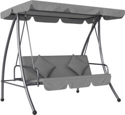 Outsunny Balansoar de grădină convertibil 3 locuri Înclinare Acoperiș reglabil Saltea 200 x 125 x 170 cm metal Polyester Gri deschis | Aosom Romania (84A-062V70LG)