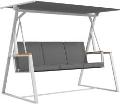 Outsunny Leagan tip scaun pentru terasa cu 3 locuri, Leagan balansoar pentru exterior cu copertina reglabila, Gri (84A-315V00CG)