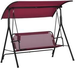 Outsunny Balansoar de Grădină cu 3 Locuri, Copertină Parasolar Reglabilă și Șezut Respirabil, 172x110x153 cm, Roșu Vin | Aosom Romania (84A-054V03WR)