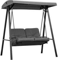Outsunny Balansoar de Grădină 2 Locuri cu Acoperiș Reglabil și Perne, 144x117x173 cm, Gri Închis | Aosom Romania (84A-158V01CG)