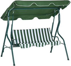 Outsunny Balansoar cu 3 Locuri cu Acoperiș Reglabil și Perne Tapițate, Leagăn de Grădină din Oțel și Poliester, 170x110x153 cm, Verde | Aosom Romania (84A-118V01GN)