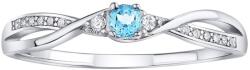 Silvego Inel de argint cu topaz albastru șistrălucire Zirconia JJJR1100TS 54 mm