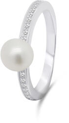 Brilio Silver Inel elegant din argint cu perlă autentică RI055W 50 mm