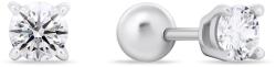 Brilio Silver Cercei tip știft de argint cu zirconi transparente EA923/4/5W 0, 8 cm