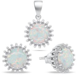 Brilio Silver Set fermecător de bijuterii cu opale SET254W (cercei, pandantiv)