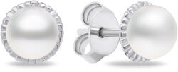 Brilio Silver Cercei minimalisti argintii cu perle autentice EA620W