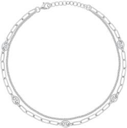 Brilio Silver Brățară dublă pentru picior din argint cu zirconiu ANK105W