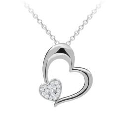 Preciosa Romantic colier din argint Tender Heart cu zirconiu cubic Preciosa 5334 00