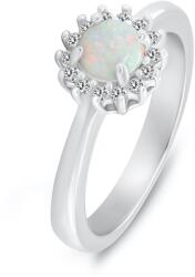 Brilio Silver Inel de argint cu opal alb sintetic și zirconi RI110W 52 mm