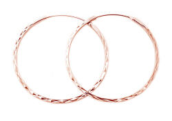 Beneto Cercei rotunzi, placați cu aur, din argint AGUC2439/SCS-ROSE 3 cm