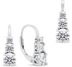 Brilio Silver Set elegant argintiu de bijuterii cu zircon SET221W (cercei, pandantiv)