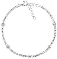 Brilio Silver Brățară frumoasă argintie cu zircon BRC109W