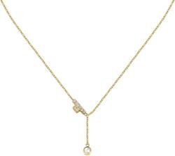 Trussardi Colier delicat placat cu aur cu cristale T-Logo TJAXC07
