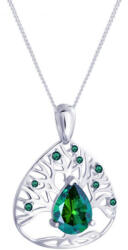 Preciosa Colier de argint cu zirconiu cubic Green Tree of Life 5220 66