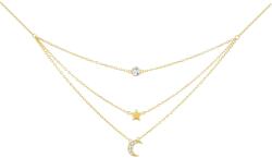 Preciosa Colier cu zirconiu cubic placat cu aur triplu Lună Star 5362Y00