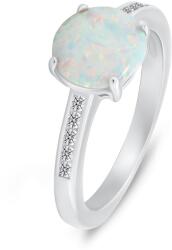 Brilio Silver Inel fermecător din argint cu opal și zirconi RI107W 52 mm