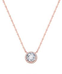 Beneto Colier din argint placat cu aur roz cu cristale AGS1135 / 47-ROSE