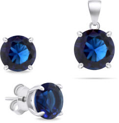 Brilio Silver Set original de bijuterii din argint cu pietre de zircon SET232WB (cercei, pandantiv)