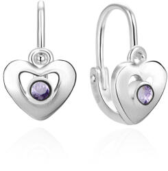 Beneto Cercei din argint pentru fete cu zircon violet AGUC2583D-VL