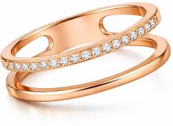 Troli Inel dublu minimalist din oțel Rose Gold 49 mm