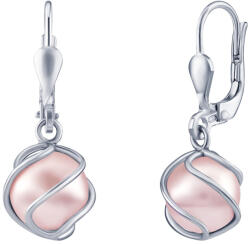 Silvego Cercei de argint cu perla roz Swarovski® SILVEGOB31644SWP