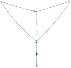 Silvego Colier din argint Gryn cu zirconii verzi strălucitori Brilliance Zirconia MSS1023NG