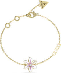 Guess Brățară frumoasă placată cu aur cu floare White Lotus JUBB04134JWYGWH 18.5 cm