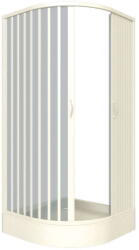 Italbox Zuhanyajtó, Italbox Giove 80 AC, fehér, 80x80x185cm, PVC, kör, harmonika ajtó, zuhanytálca nélkül