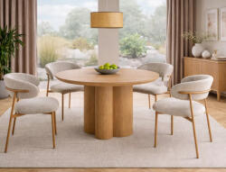 SIGNAL MEBLE Rosalia Étkezőasztal MDF Tölgy Kerek 120 cm
